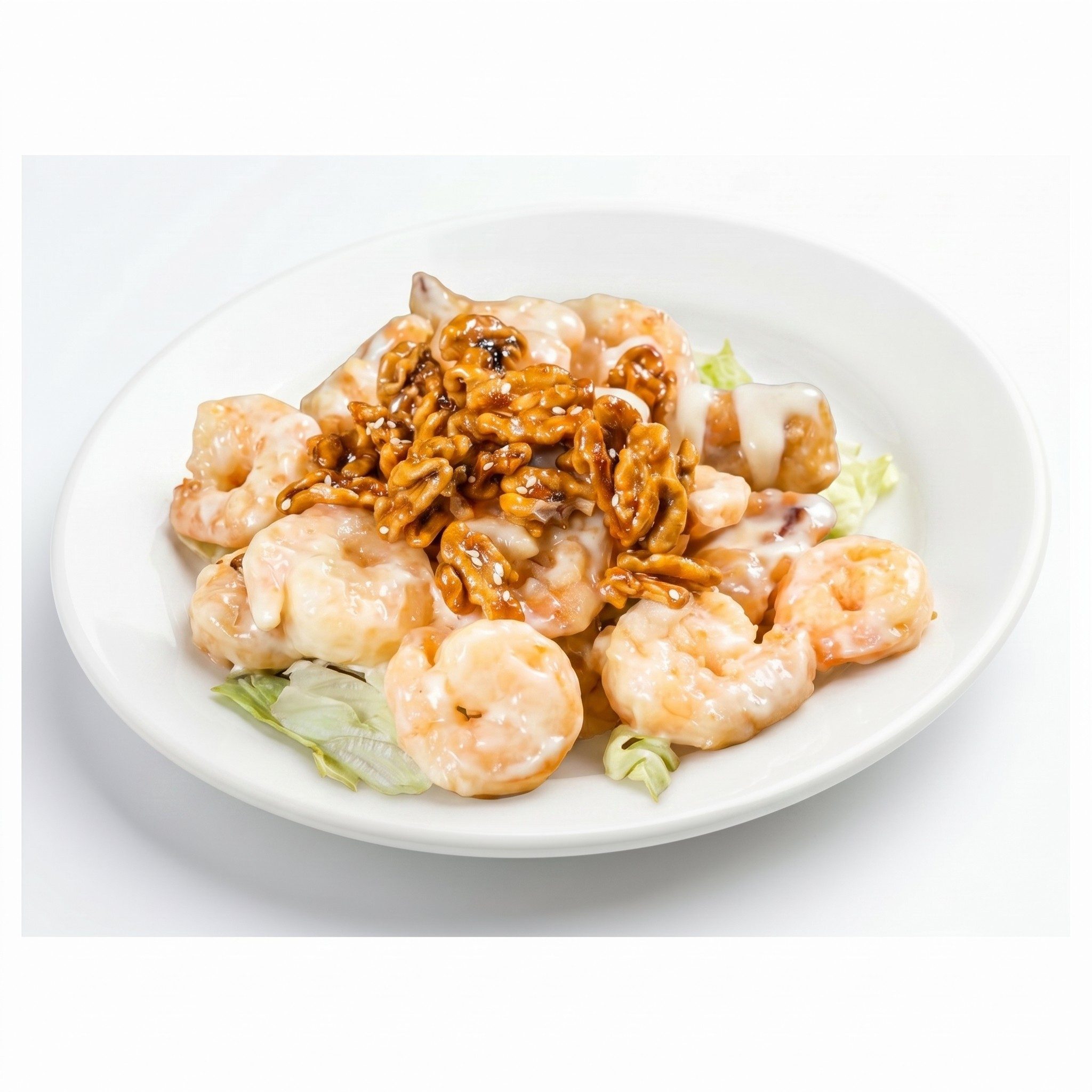 Pumpkin Prawns with Candied Walnuts.